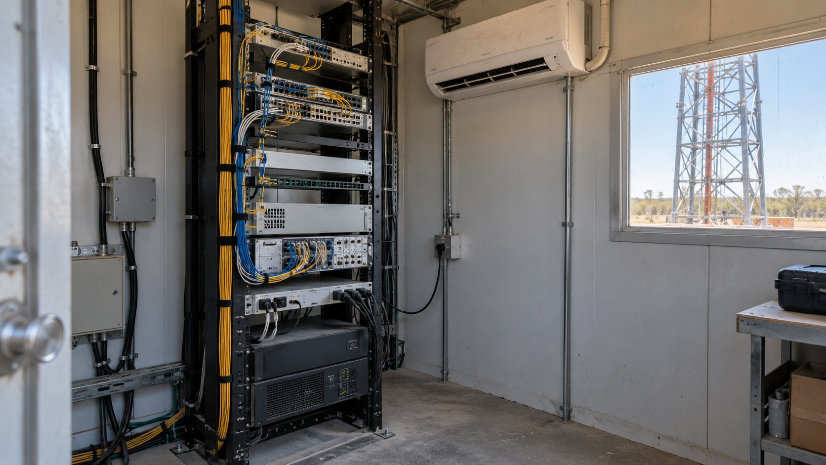 Rack-mount online UPS in a telecom equipment room