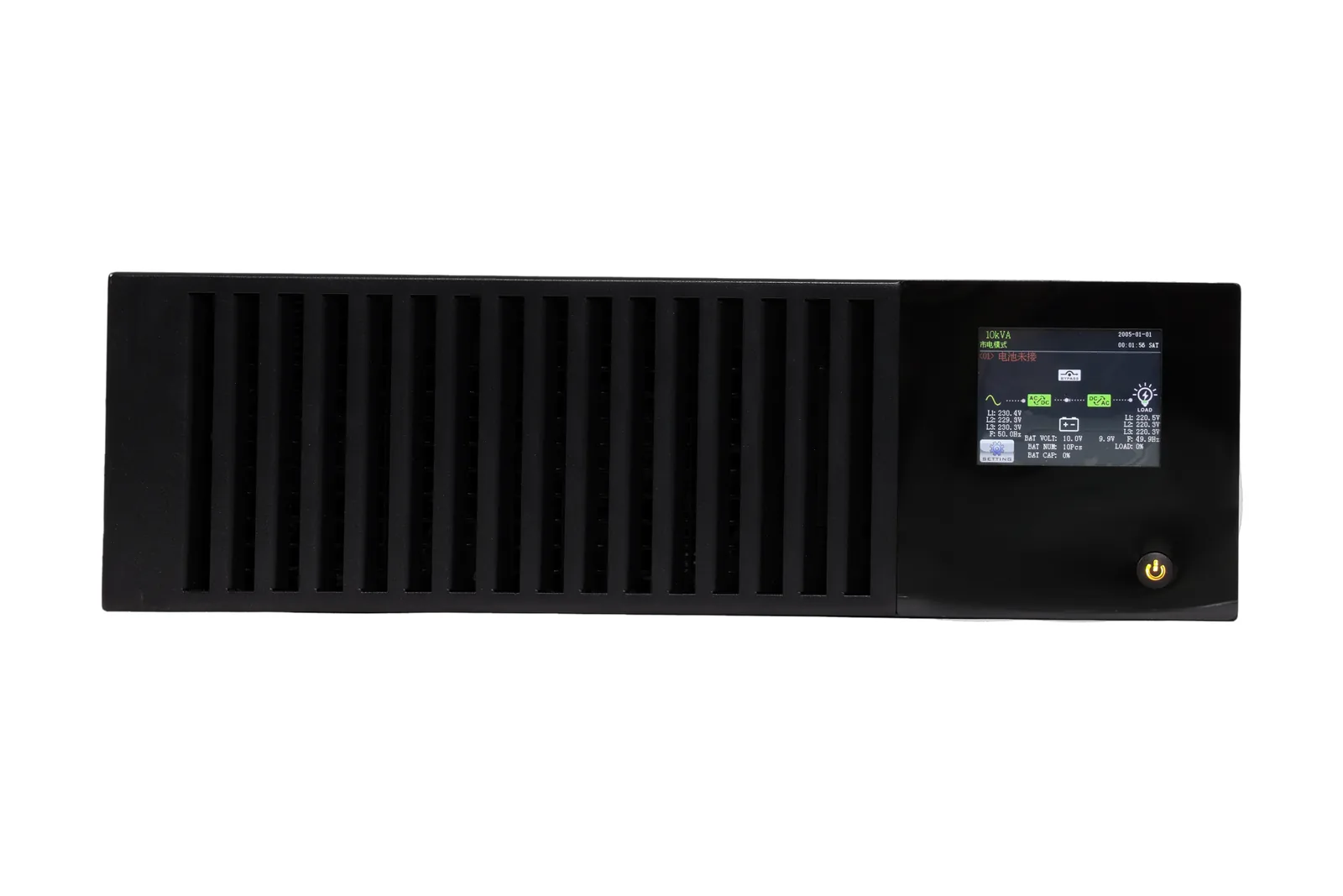 Three-phase rack lithium-ion UPS, front